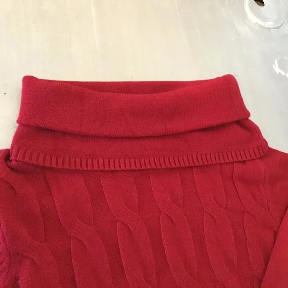 Suzy Shier Sweater Womens Small Red Knit Turtleneck Pullover Sz M - Picture 4 of 9